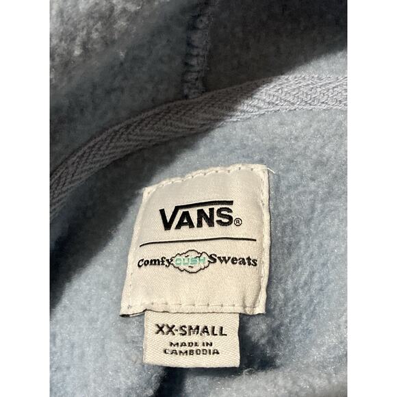 Vans Hoodie Sweatshirt Mens XXS Blue Logo Comfy Oversized Sweats Pullover - Picture 3 of 7